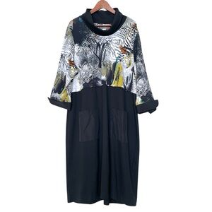Dolcezza Dress Safari Escape Abstract Art to Wear Plus Size XXL Artsy Lagenlook